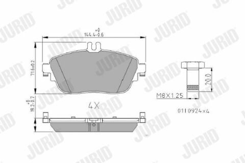 JURID DB Тормозн.колодки передн.W176/246 11-