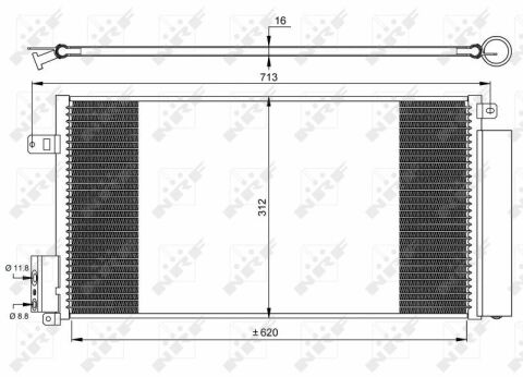 Радиатор кондиционера Opel Corsa/Fiat Brave II/Grande Punto 1.3D-1.9D 05-