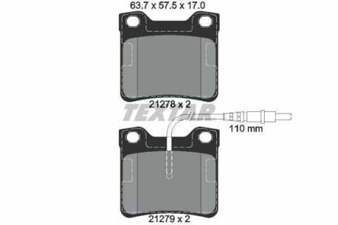 TEXTAR PEUGEOT Тормозные колодки задн.дисковые с датчиками 605/VITO