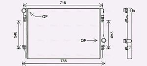 Радіатор охолодження двигуна. ARTEON 2.0 17-, GOLF VII 2.0 13-, TIGUAN 2.0 16-, AUDI, SEAT, SKODA VW