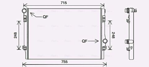 Радіатор охолодження двигуна. ARTEON 2.0 17-, GOLF VII 2.0 13-, TIGUAN 2.0 16-, AUDI, SEAT, SKODA VW