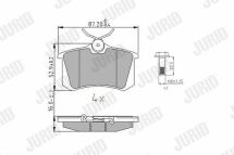 Гальмівні колодки задні Renault Clio IV 1.6 RS 2015–, Megane CC 1.4 TCe 2010–, Megane IV 1.6 SCe 2016–