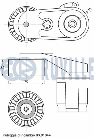 Ролик ремня поликлинового 3/f30, 5/f10