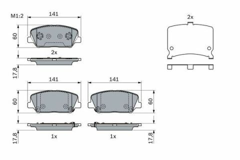 Тормозные колодки передние Ceed,Cerato 13-, Carens 1,7CRDi 13-,Hyundai i30,Grandeur KIA