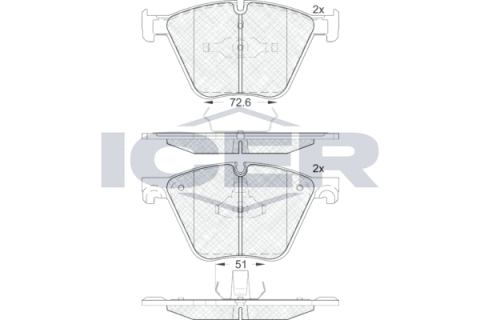 Колодки гальмівні (передні) BMW 5 (F07) 09-/7 (F01-F04) 08-15/X5 (E70/F15/F85)/X6 (E71/F16) 06-