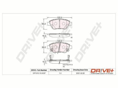 DP1010.10.0037 Drive+ - Гальмівні колодки до дисків