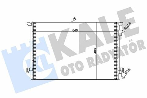 KALE OPEL Радиатор кондиционера Signum,Vectra C 1.9CDTi/2.2DTI 02-,Fiat Croma