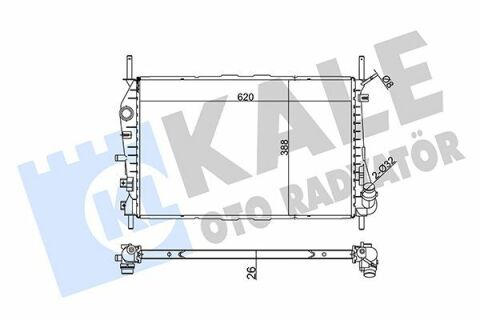 KALE FORD Радіатор охолодження Mondeo III 2.0/3.0i/TDCi 00-