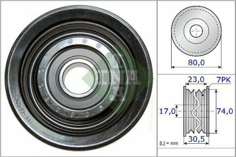 Ролик генератора Honda Accord/Civic 05- (паразитний) (80х30.5)