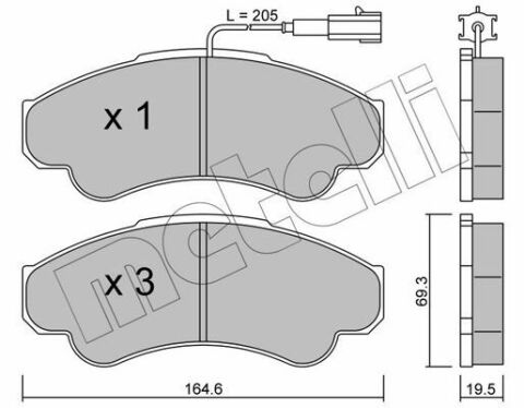 Колодки гальмівні (передні) Citroen Jumper/Fiat Ducato/Peugeot Boxer 99- R16 (+датчик)