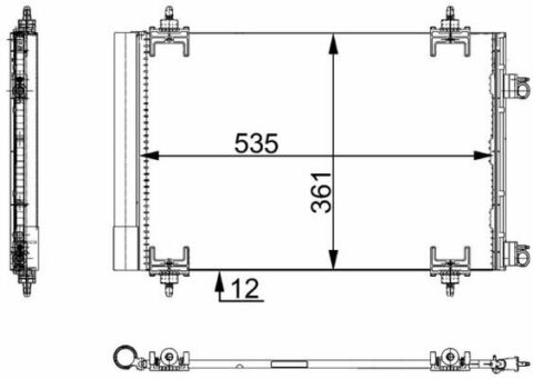 Радіатор кондиціонера Citroen Berlingo/Peugeot Partner 1.6i 08-18