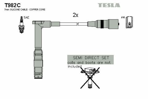 Кабель зажигания к-кт TESLA Mercedes1,8