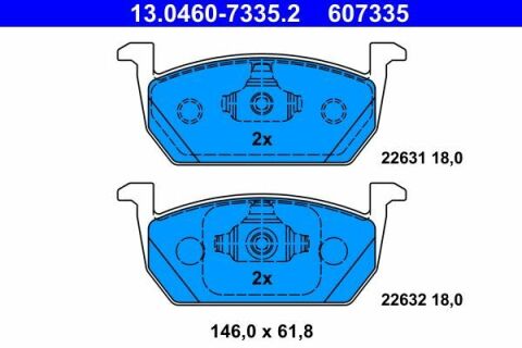 Колодки гальмівні (передні) Audi A1 18-/Seat Leon 12-/Ibiza/VW Polo 17- (VW)