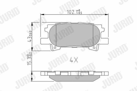 JURID TOYOTA Гальмівні колодки задн. Lexus RX300 03-