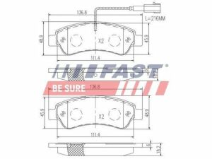 Колодки гальмівні дискові задні FIAT Ducato 06-14, Ducato 14-; PEUGEOT Boxer 06-14, Boxer 14-; CITROEN Jumper 06-14, Jumper 14-