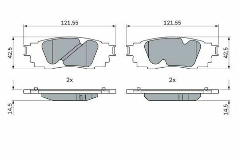 Тормозные колодки (задние) Toyota Camry 17-/Rav4/Lexus ES/UX 18-/RX 15-