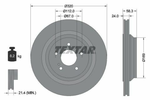 Диск тормозной (задний) MB S-class (W221) 05-13 (320x24) PRO+