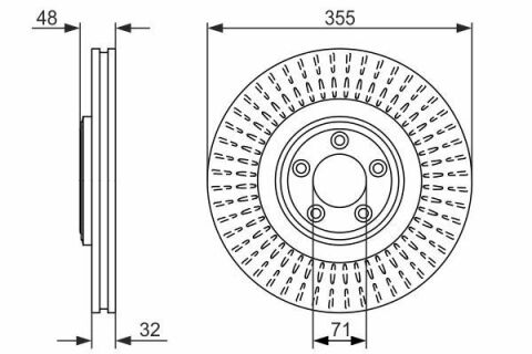 Диск тормозной (передний) Jaguar F-Type/S-Type/XF/XJ/XK 02- (355x32) (с покрытием) (вент.)