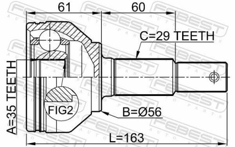 ШРКШ (ШРУС) наружный 35x56x29 NISSAN X-TRAIL II (T31) 2.0 07-13