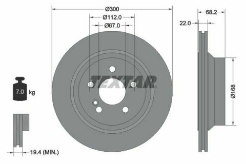 Диск тормозной (задний) MB E-class (W211/W212/S211/S212) 02-09 (300x22) PRO+