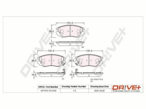 DP1010.10.0192 Drive+ - Гальмівні колодки до дисків