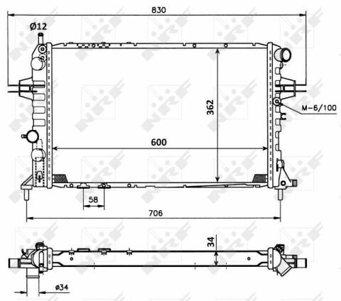 Радіатор охолодження Opel Astra G/Zafira A 98-05