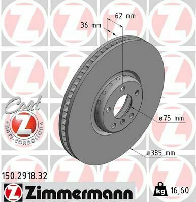 Диск гальмівний (передній) BMW X5 (E70/F15/F85)/X6 (E71/E72/F16/F86) 06- (385x36) (R) (з покриттям) (вентильований)