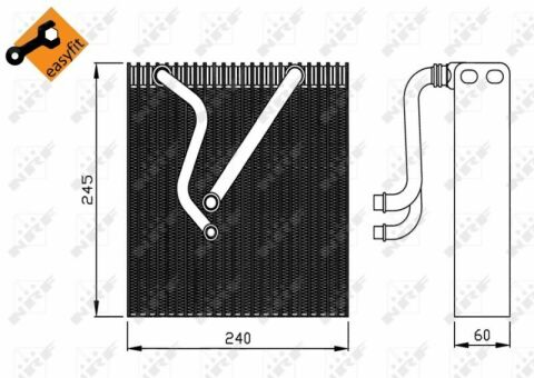 Радиатор кондиционера VW Caddy/Golf/Skoda Octavia/Audi A3 1.2-2.0 04- (испаритель)