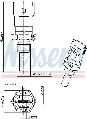 Датчик температури води (синій) astra g 1.2i 16v 98-