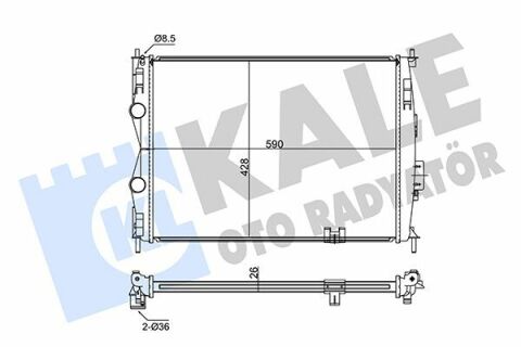 KALE NISSAN Радиатор охлаждения Qashqai 1.6/2.0 1.6/2.0 09-