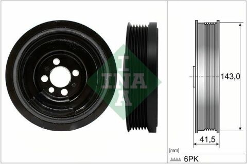 Шкив коленвала VW Polo/Skoda Fabia/Rapid 1.4TDI 14- (6PK)