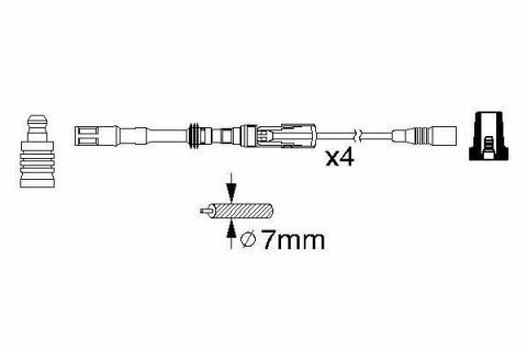 Дріт високовольтний VW Golf IV 1,8 Bora 1,8 SKODA Octavia 1,8 SEAT Leon 1,8 Toledo 1,8.