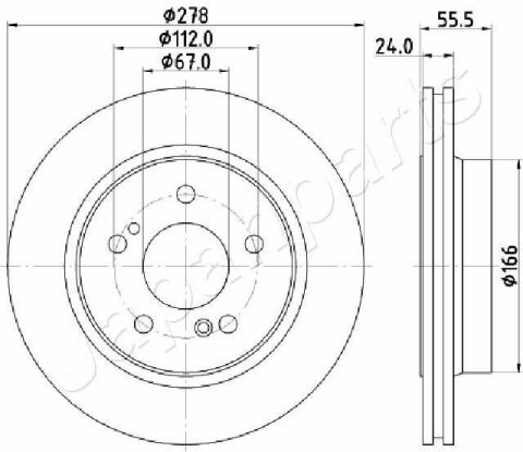 JAPANPARTS DB Гальмівний диск зад.W124/203/210 3.6/4.2