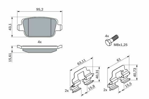 Тормозные колодки (задние) Ford Kuga 08-/Mondeo IV 07-15 (TRW)