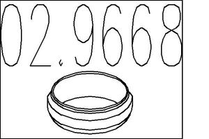 Монтажне кільце вихлопної системи (D (внутр.) - 44 мм; D (наружн.) - 57 мм; Висота - 14 мм)