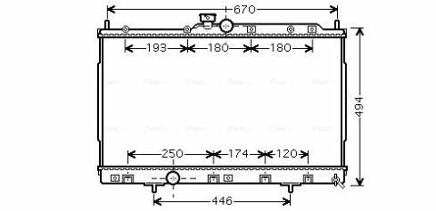 Радиатор охлаждения двигателя MITSUBISHI OUTLANDER (2002) 2.4 HDD MIVEC (Ava)