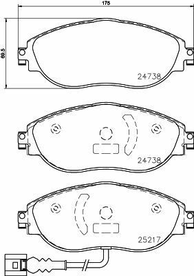 Колодки тормозные (передние) Audi A3/Skoda Octavia III/VW Passat/Golf 13-(TRW) (с датчиком)