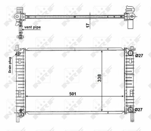 Радіатор охолодження Ford Fiesta V/Fusion/Mazda 2 1.3/1.4 TDCi 01-10