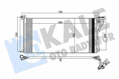 KALE HYUNDAI Радиатор кондиционера Grandeur,NF V,Sonata VI,Kia Magentis 05-