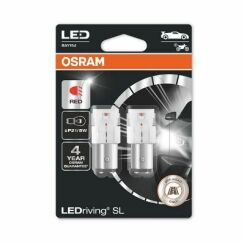 Автомобильная лампа OSRAM LED 2 шт. P21 5W BAY15d 12V 1,4W красная