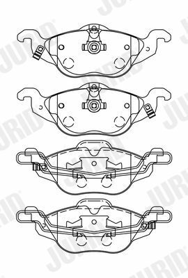 JURID OPEL Колодки тормозные передние ASTRA 98-,ZAFIRA 99-