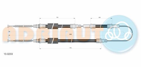 Трос тормоза Transit 130 86- FORD