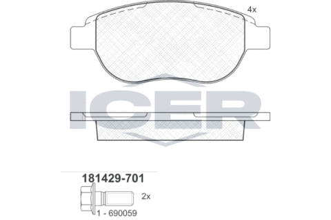 Колодки тормозные (передние) Citroen C3/C4 02-/Berlingo/Peugeot 307 98-11/Partner 01-08/207 06-15