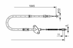 BOSCH O DB Трос ручн.гальма прав.207-310 86-(нов.тип)1862м