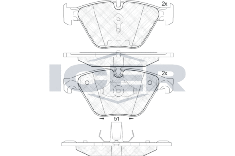 Колодки гальмівні (передні) BMW 5 (F10/F11) 09-/6 (F12/F13) 11-18