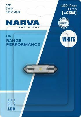 Автолампа 12V 0,6W SV8.5 (9.8x38mm) Festoon (LED)  (blister/1шт) (6000K)