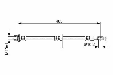 Шланг тормозной (передний) Toyota Rav 4 III/Camry/Lexus ES 05-14 (R) (L=465mm)