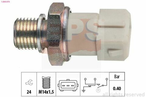 EPS OPEL Датчик тиску масла Ascona C, Corsa A, Kadett E, Vectra A (3 контакти)