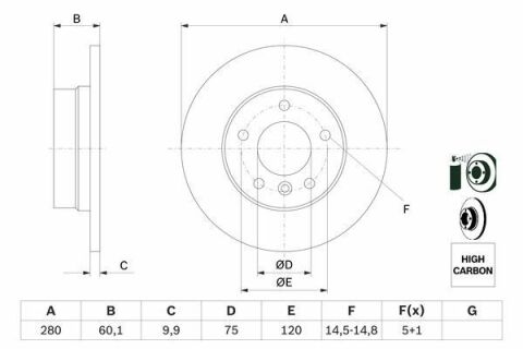 Диск тормозной (задний) BMW 3 (E36) 90-99/3 (E46) 98-06 (280x10) (с покрытием) (полный)