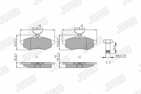 JURID CITROEN Тормозные колодки передн.C2,3 02-